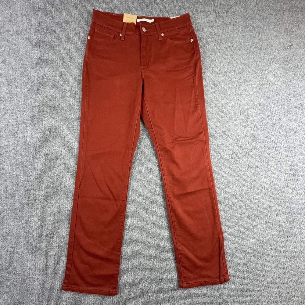 Levi's Classic Straight Jeans Womens 8 Red Mid Rise Denim Pants 39250-0080
